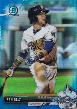 2017 Bowman Chrome - Prospects Blue Refractor #BCP181 Isan Diaz Front