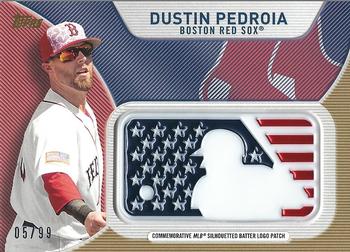 2017 Topps - Independence Day Commemorative MLB Logo Patch Gold #IDML-DP Dustin Pedroia Front