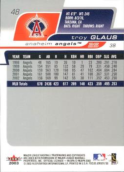 2003 Fleer Focus Jersey Edition #48 Troy Glaus Back