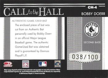 2004 Donruss Timelines - Call to the Hall Material Autograph #CH-4 Bobby Doerr Back