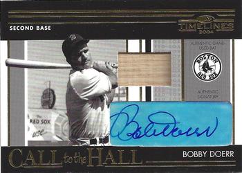 2004 Donruss Timelines - Call to the Hall Material Autograph #CH-4 Bobby Doerr Front
