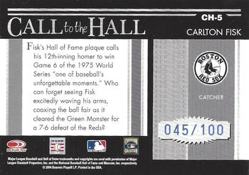 2004 Donruss Timelines - Call to the Hall Silver #CH-5 Carlton Fisk Back