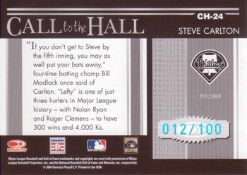 2004 Donruss Timelines - Call to the Hall Silver #CH-24 Steve Carlton Back