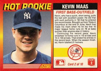 1991 Score - Hot Rookies #2 Kevin Maas Back