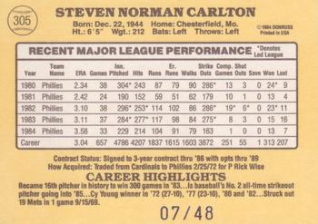 2004 Donruss Timelines - Recollection Collection #305 Steve Carlton Back