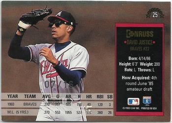 2004 Donruss Timelines - Recollection Collection #25 David Justice Back