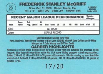 2004 Donruss Timelines - Recollection Collection #28 Fred McGriff Back