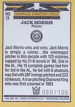 2004 Donruss Timelines - Recollection Collection #13 Jack Morris Back
