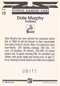 2004 Donruss Timelines - Recollection Collection #12 Dale Murphy Back