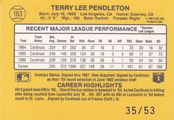 2004 Donruss Timelines - Recollection Collection #183 Terry Pendleton Back