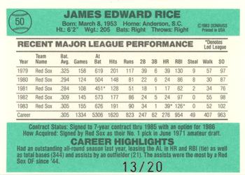 2004 Donruss Timelines - Recollection Collection #50 Jim Rice Back