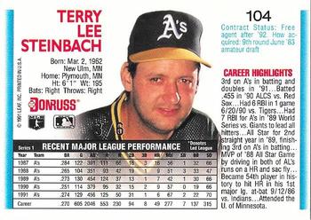 2004 Donruss Timelines - Recollection Collection #104 Terry Steinbach Back