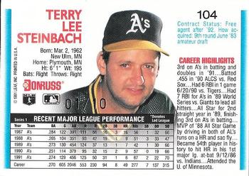 2004 Donruss Timelines - Recollection Collection #104 Terry Steinbach Back