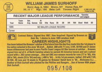2004 Donruss Timelines - Recollection Collection #28 B.J. Surhoff Back