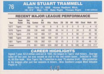 2004 Donruss Timelines - Recollection Collection #76 Alan Trammell Back