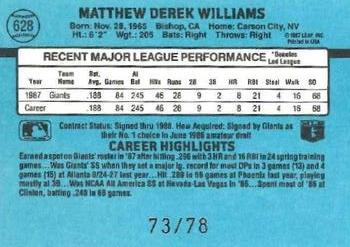 2004 Donruss Timelines - Recollection Collection #628 Matt Williams Back