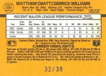 2004 Donruss Timelines - Recollection Collection #594 Matt Williams Back