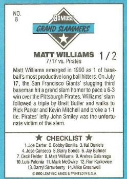 2004 Donruss Timelines - Recollection Collection #8 Matt Williams Back