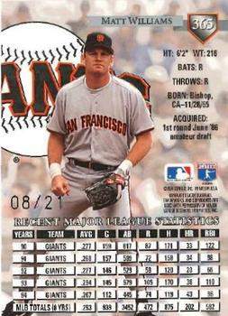 2004 Donruss Timelines - Recollection Collection #365 Matt Williams Back