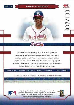 2004 Donruss World Series - Blue HoloFoil 100 #WS-42 Fred McGriff Back