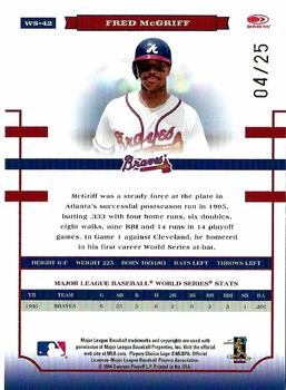 2004 Donruss World Series - Blue HoloFoil  25 #WS-42 Fred McGriff Back