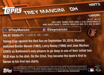 2017 Topps Chrome Update #HMT3 Trey Mancini Back