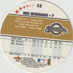 2003 Fleer Hardball #40 Nick Neugebauer Back