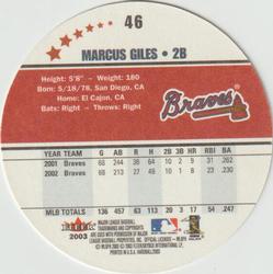 2003 Fleer Hardball #46 Marcus Giles Back