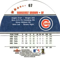 2003 Fleer Hardball #67 Roosevelt Brown Back