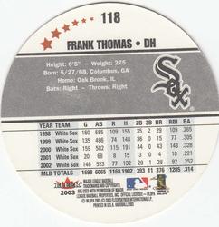 2003 Fleer Hardball #118 Frank Thomas Back