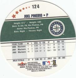 2003 Fleer Hardball #124 Joel Pineiro Back
