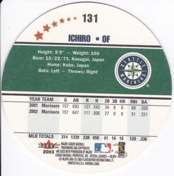 2003 Fleer Hardball #131 Ichiro Suzuki Back
