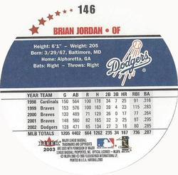 2003 Fleer Hardball #146 Brian Jordan Back