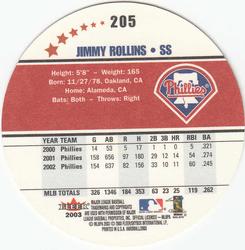 2003 Fleer Hardball #205 Jimmy Rollins Back