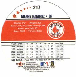 2003 Fleer Hardball #217 Manny Ramirez Back