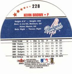2003 Fleer Hardball #228 Kevin Brown Back