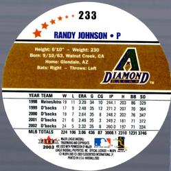 2003 Fleer Hardball #233 Randy Johnson Back