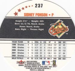 2003 Fleer Hardball #237 Sidney Ponson Back