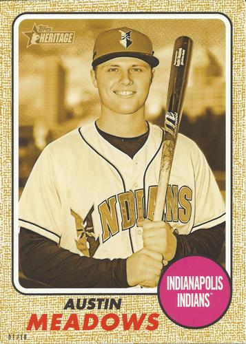 2017 Topps Heritage Minor League 5x7 - Gold 5x7 #177 Austin Meadows Front