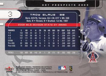 2003 Fleer Hot Prospects #3 Troy Glaus Back