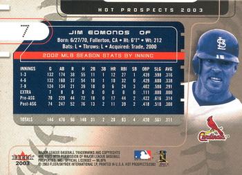 2003 Fleer Hot Prospects #7 Jim Edmonds Back
