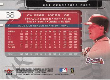 2003 Fleer Hot Prospects #38 Chipper Jones Back