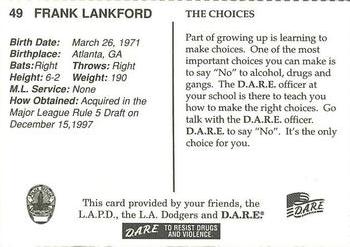 1998 Los Angeles Dodgers Police #NNO Frank Lankford Back