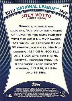 2010 Topps - Award Winners #GS4 Joey Votto Back