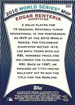 Edgar Renteria baseball card (Florida Marlins) 2010 Topps #HWS20