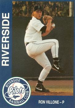 1993 Cal League Riverside Pilots #1 Ron Villone Front