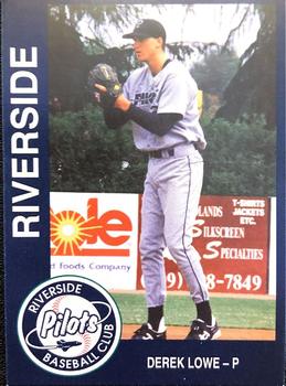 1993 Cal League Riverside Pilots #2 Derek Lowe Front