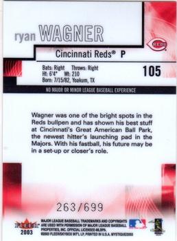 2003 Fleer Mystique #105 Ryan Wagner Back