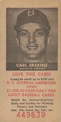 1954 New York Journal-American #NNO Carl Erskine Front