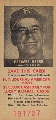 1954 New York Journal-American #NNO Pee Wee Reese Front
